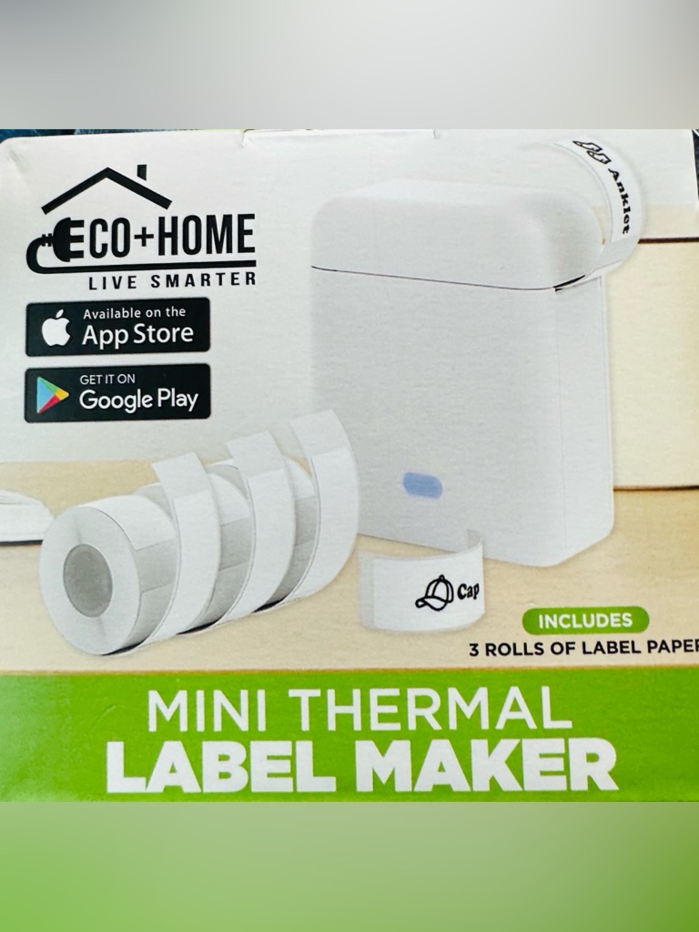 ECO+HOME Mini Thermal Label Maker in White